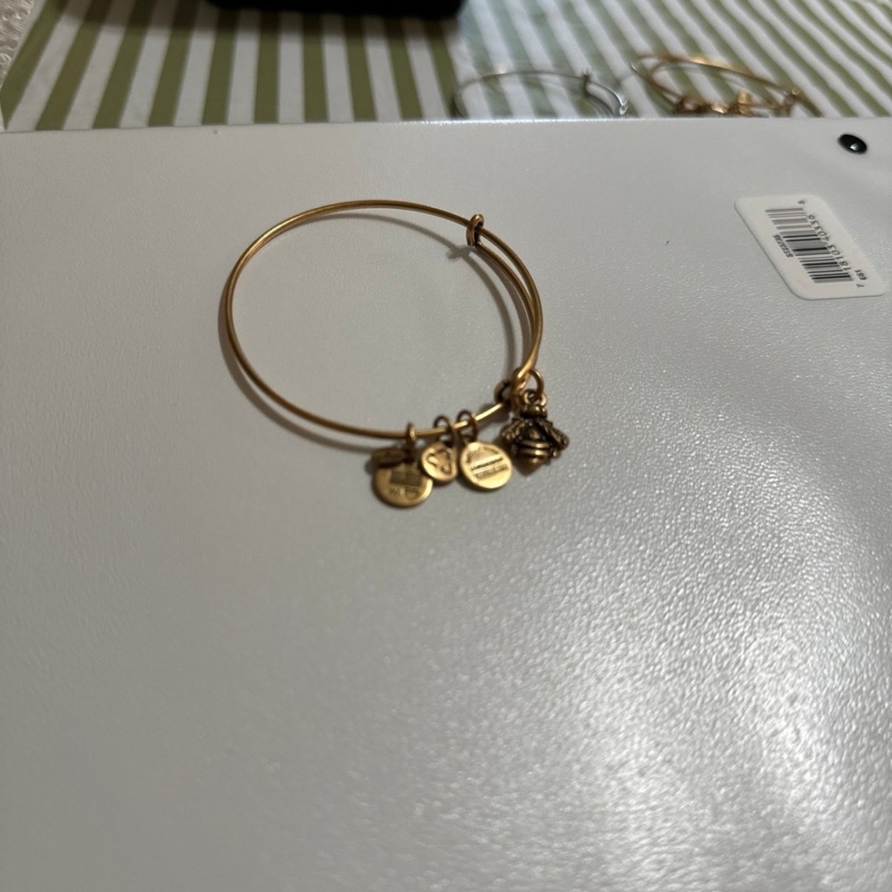 Alex and Ani Bee charm Gold Charm Bangle Bracelet
